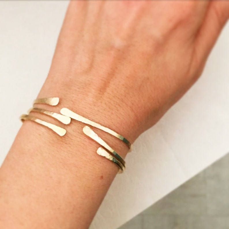 Gold bracelet set, Gold bangles, Gold bangle bracelets, Gold cuff bracelets, Open bangle bracelets, Gold filled bangle, Gold cuff, Open cuff image 3