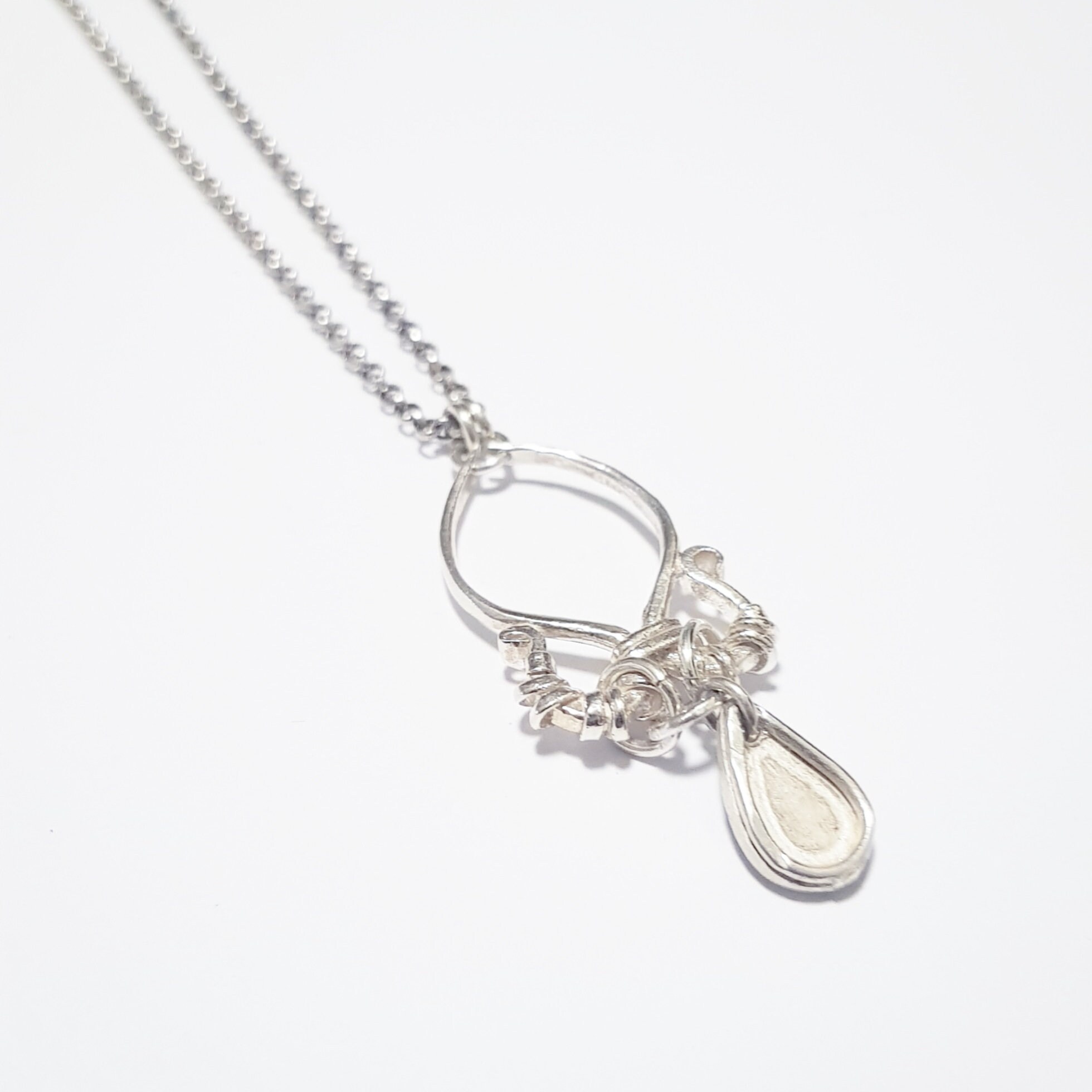 Layered Necklace Silver Necklace Drop Necklace Silver Etsy