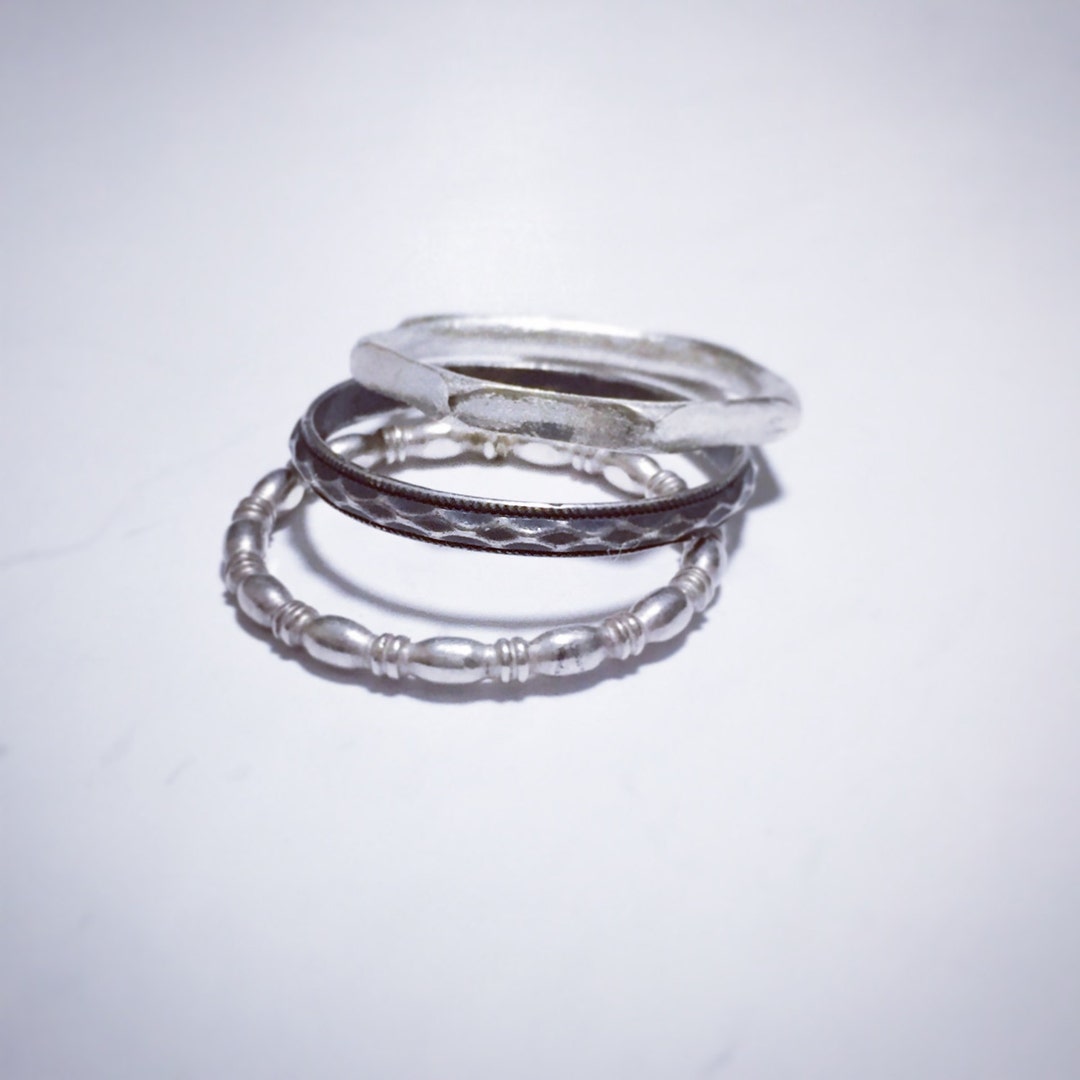 Stackable Rings Silver Stylish Silver Ring Set, Stacking Rings, Silver Rings, Stacking Rings Set ...