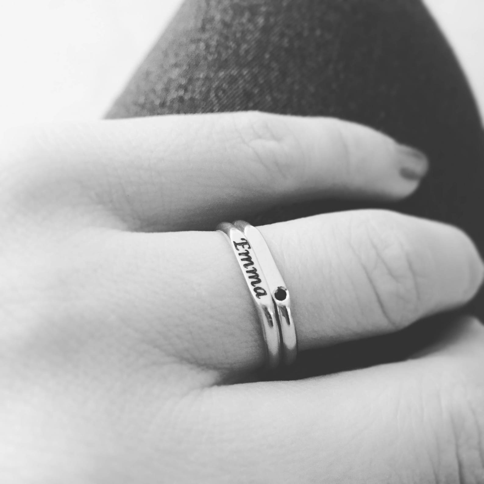 Signet Rings Solid Gold Rings Set Black Spinel Ring 14k Etsy