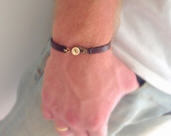 Gift for men, Gift for him. Leather men bracelet, Leather bracelet, Gold and leather men bracelet, Men bracelet, For men