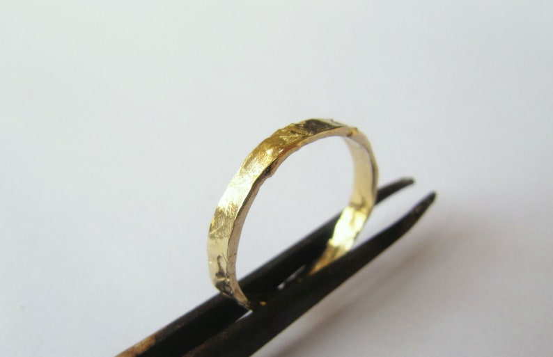 Wedding band women Stacked wedding ring Boho wedding band Wedding band men Gold wedding ring Rustic band solid 14k wedding band