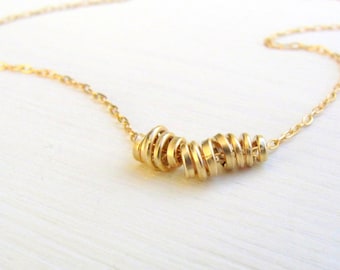 Gold necklace, Simple gold Necklace, Dainty necklace, Minimalist necklace, Bar necklace, Everyday necklace, Gold minimalist necklace