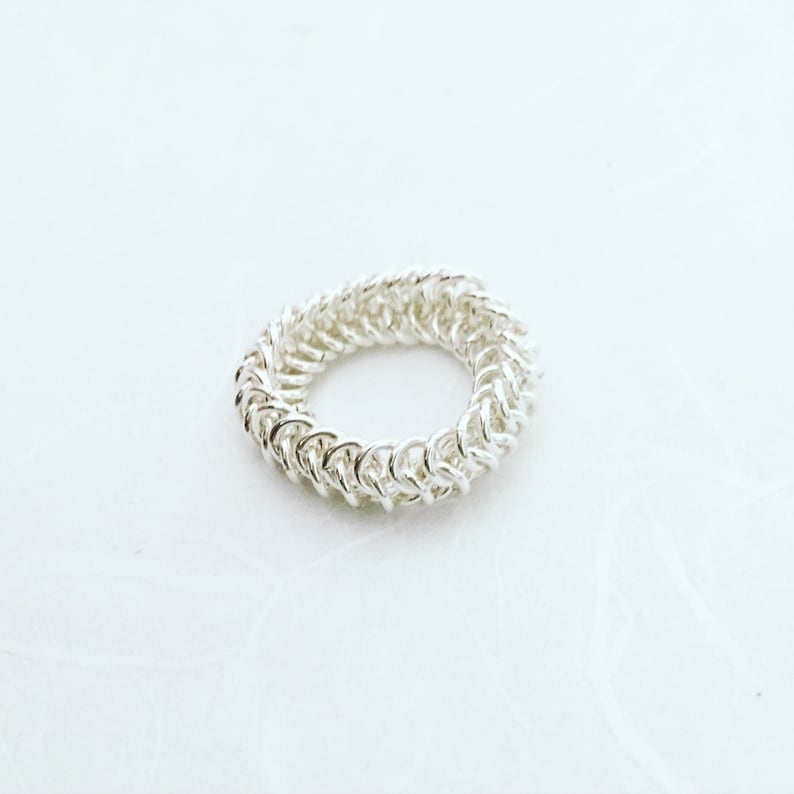Cocktail ring Girlfriend gift Chain mail ring Statement ring Gift for wife Fashion ring Gold filled ring Chainmaille ring Boho ring