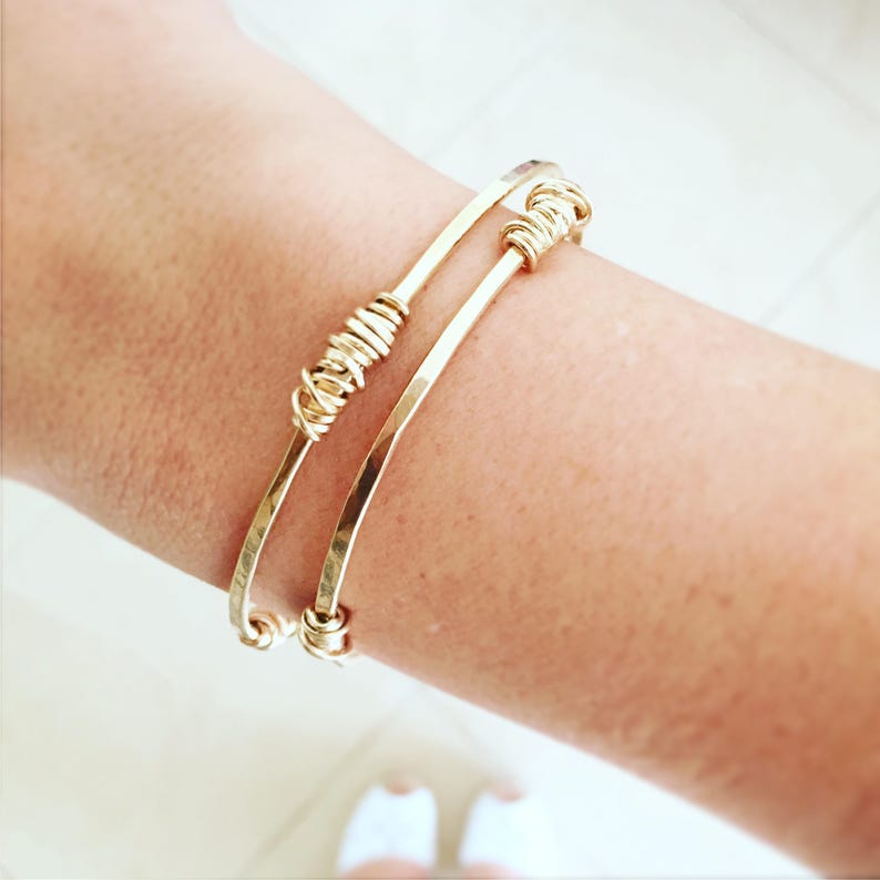 Gold Bangles Gold Bracelets Bangles Set Layered Bracelets Etsy Canada