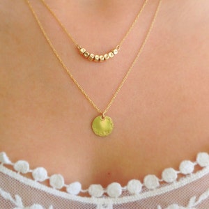 Gold necklaces, Gold necklace set, Boho set, Dainty necklaces, Layered necklaces, Nuggets necklace, Boho necklace set, Disc necklace