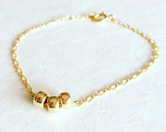 Beaded bracelet, Gold bracelet, Girl gift, Gold beads bracelet, Simple bracelet, Simple gold bead bracelet, Tiny beads bracelet