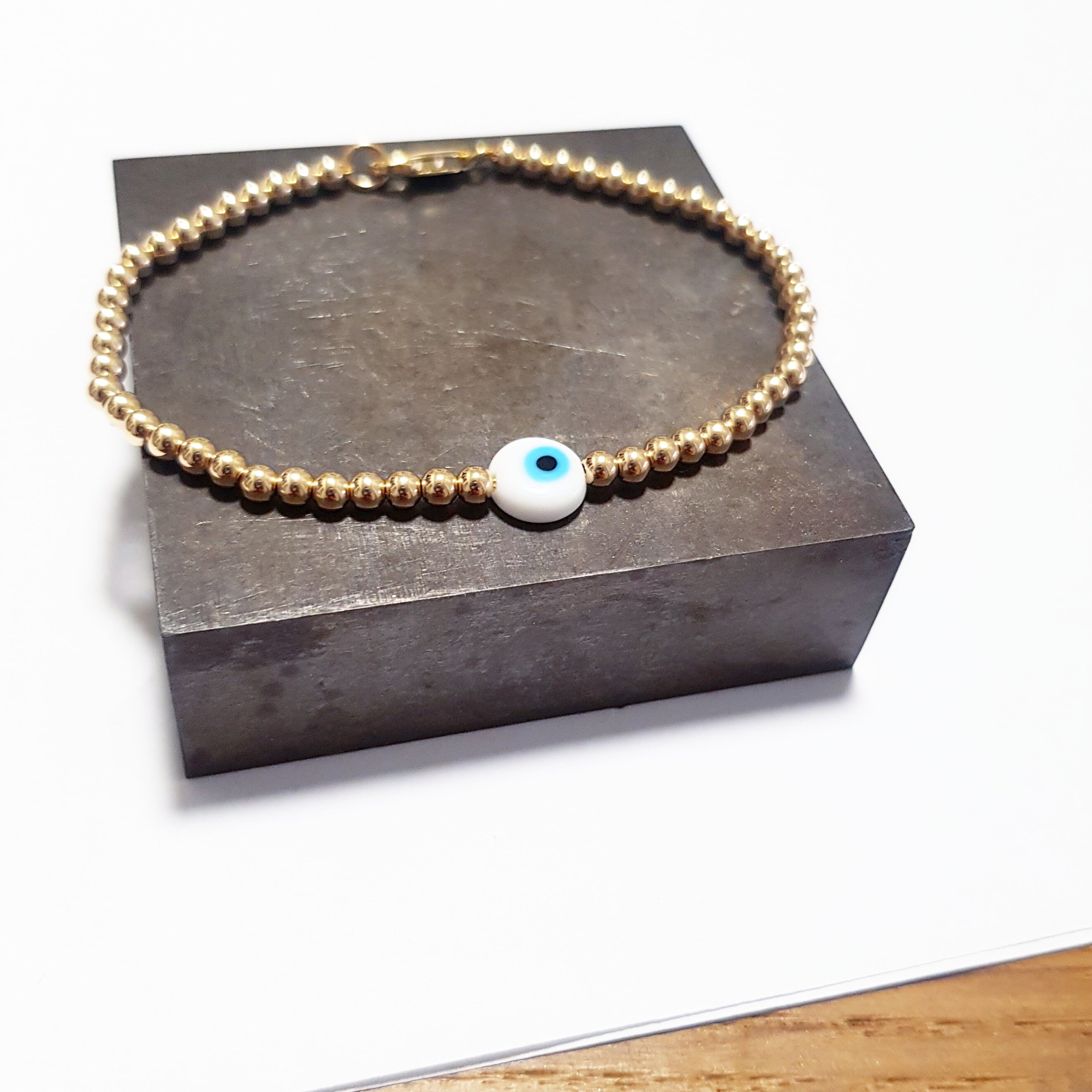 Gold Bracelet, Dainty Gold Bracelet, Gold Layering Bracelet, Ball