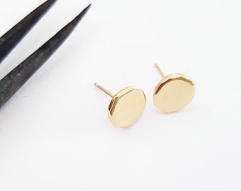 Gold post earrings, Solid gold earrings, Gold Studs, 14k gold earrings, Minimalist earrings, Round earrings, Small earrings, 14k gold posts