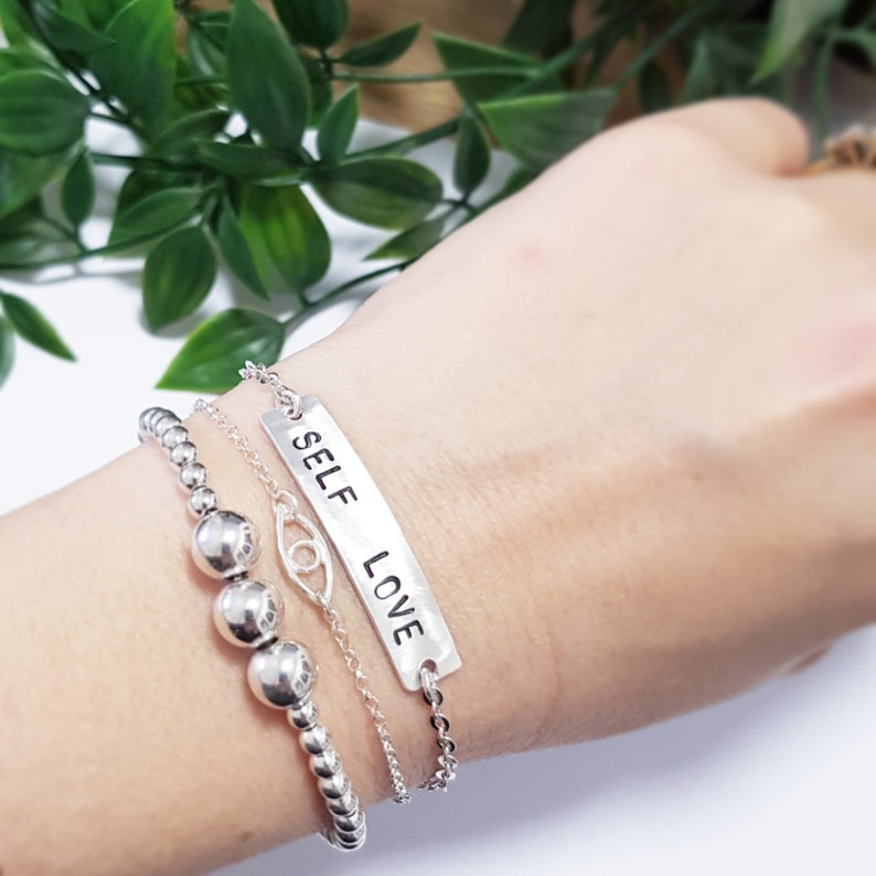 Silver Beaded Bracelet Set main image 1