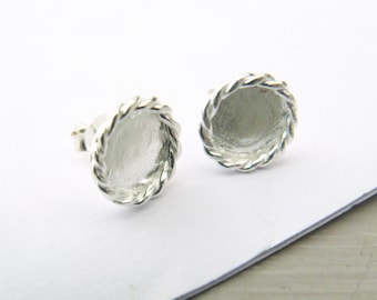 Sterling silver earrings, Silver stud earrings, Post earrings, Stud earrings, Small post earrings, Boho silver earrings, Round earrings