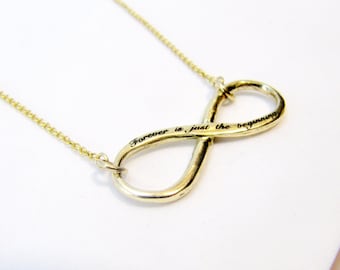 Solid gold necklace, 14k yellow gold necklace, Custom gold necklace, Infinity gold necklace, Infinity name necklace, Mother gold necklace
