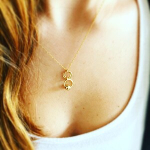 Gold layered necklace, Gold necklace, Boho gold necklace, Dainty gold necklace, Gold filled necklace, Gold pendant necklace, Layered, Simple