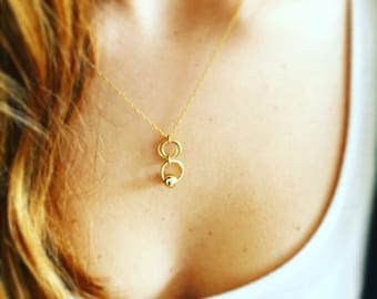 Collar de capas de oro, Collar de oro, Collar de oro Boho, Collar de oro Delicado, Collar relleno de oro, Collar colgante de oro, Capas, Simple