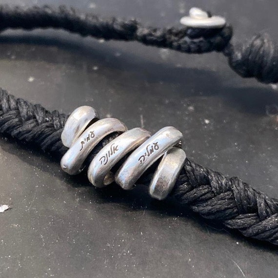 Bracelet for Men, Black and Silver Bracelet, Woven Bracelet  display picture 2