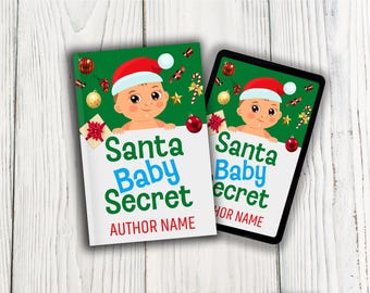 Portada ilustrada para libro romántico navideño, diseño prediseñado para amigo invisible (listo para KDP, descarga PNG)