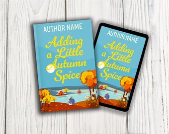Portada de libro ilustrado de romance otoñal, diseño prediseñado de otoño campestre (compatible con KDP, descarga PNG)
