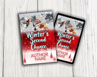 Portada de libro romántica de pareja invernal, diseño prediseñado de vacaciones nevadas (KDP Ready, descarga PNG)