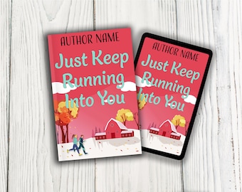 Portada de libro ilustrada de pareja romántica otoñal, diseño prediseñado de otoño campestre (KDP Ready, descarga PNG)