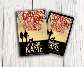 Silueta de pareja en la portada de un libro literario, diseño prediseñado de misterio histórico (listo para KDP, descarga PNG)