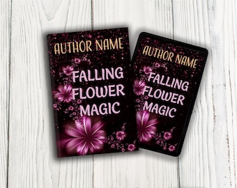 Portada prediseñada de libro de fantasía romántica con diseño de flores mágicas (descarga PNG, compatible con KDP)