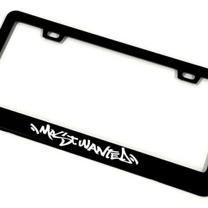 Moldura de placa de carro mais procurada &quot;Aço inoxidável preto&quot; Acessórios | Jogos | Filmes | Corrida | Velocidade