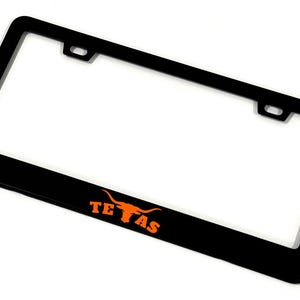 Texas Nummernschildrahmen &quot;Black Stainless Steel&quot; Longhorns | Sport | Fußball