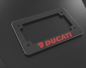 Marco para matrícula de motocicleta Ducati, 100 % fibra de carbono auténtica