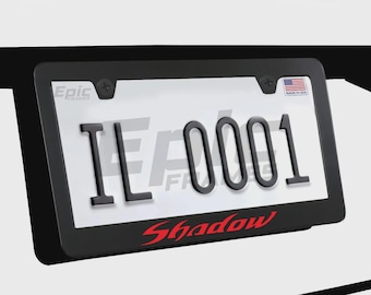 Shadow in RED Racingbilstema Rostfritt Stål Svart Registreringsskyltsramsfäste