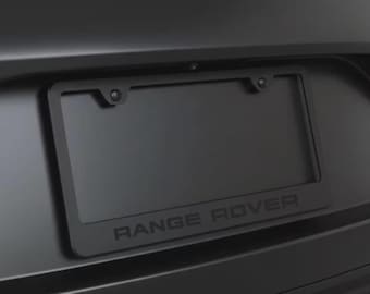 Svart på svart Range Rover registreringsskyltsram med beslag