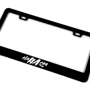 HAHAHAHA License Plate Frame &quot;Black Stainless Steel&quot; Accessories | Funny | Race | Car