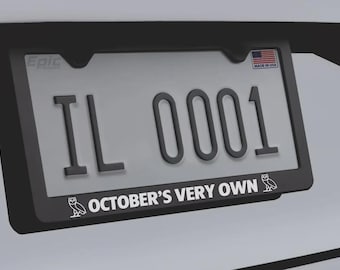 October's Very Own OVO License Plate Frame Black PREMIUM Powder Coated Metal