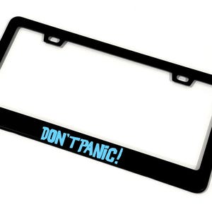 NÃO ENTRE EM PÂNICO! Moldura para Placa de Carro &quot;Aço Inoxidável Preto&quot; | Acessórios | Engraçado