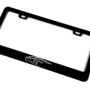 Car Outline License Plate Frame &quot;Black Stainless Steel&quot; Racing | Sport | Accessories