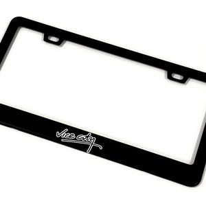 Moldura de placa de Vice City &quot;Aço inoxidável preto&quot; GTA | Corrida | Carros | Jogos
