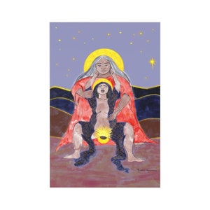 Nacimiento de Jesús / Yeshua - Arte Original - Feminista Cristiana - Postales (7 uds)