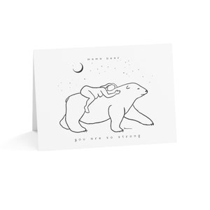 Tarjeta - Mamá Oso - Arte Original - Día de la Madre - Regalo de Nueva Mamá - Baby Shower