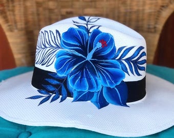 chapéus pintados à mão para o verão
