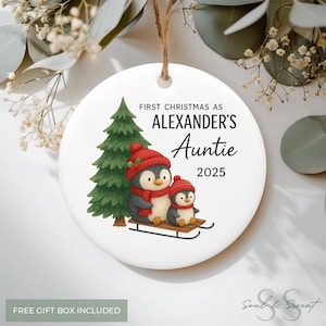 First Christmas as Auntie - Personalised First Christmas as My Auntie - Family Keepsake - Baby’s 1st Christmas 2025 F24