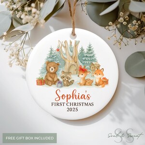 Baby&#39;s First Christmas Ornament - Personalized First Christmas Boy Ornament - Custom Baby Boy Ornament 2025 B61