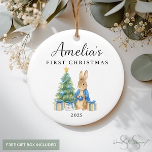 Baby&#39;s First Christmas Ornament - Personalized First Christmas Boy Ornament - Custom Baby Boy Ornament 2025 B66