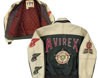 【早い者勝ち☆】AVIREX UNITED STATE MA-1 schott EUC BLACK/CREAM BombeR avirex leather jacket sz S | eBay