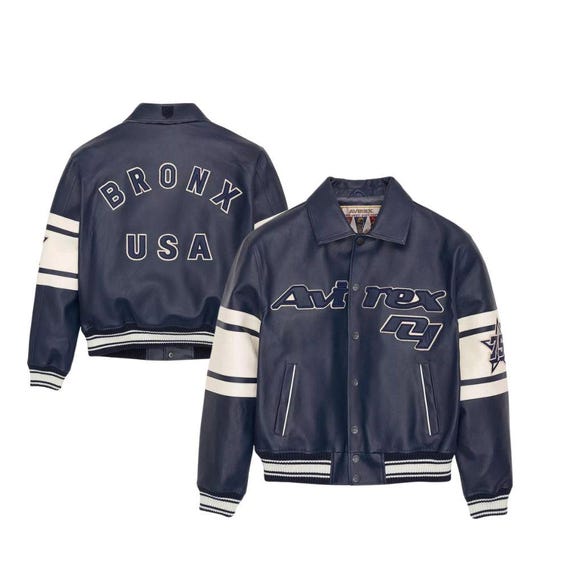 Handmade Sheepskin Leather Bomber Jacket: Avirex Bronx USA Flight