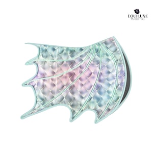 Fantasy equestrian saddle pad with pastel scale design and matching boots