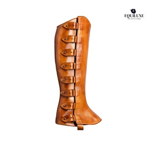 Handmade equestrian gaiters in premium tan leather