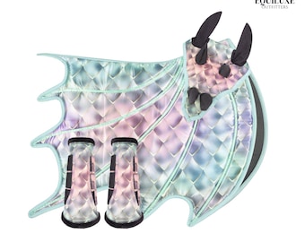 Horse Saddle Pad Set – Iridescent Dragon Wings, Ear Bonnet & Boots