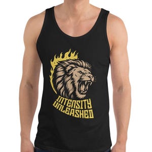 Intensity Unleashed Tank Top – Motivational Gym Tank – Fitness Training Apparel – Boxing MMA Athletic Workout Wear Unisex