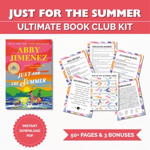 Just for the Summer Book Club Discussion Kit - 50+ Printable Pages | Instant Download PDF | Abby Jimenez