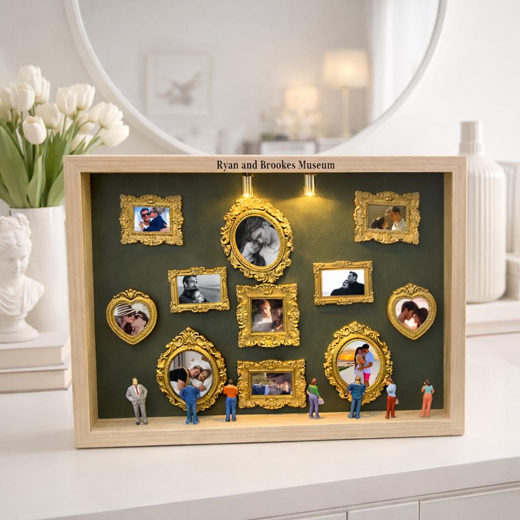 Personalized Family Photo Frame Mini Museum, DIY Mini Museum Frame