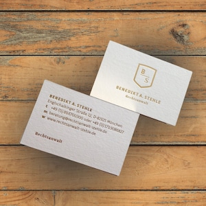 White Cotton Custom Business Cards with Gold Foil Stamping-Premium Quality Personalized Cards, Elegant Design & Print, Luxury Calling Cards